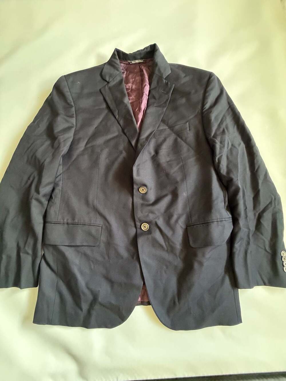 Perlis Super Navy Blazer Mens Sport Coat Two Button Made In Canada